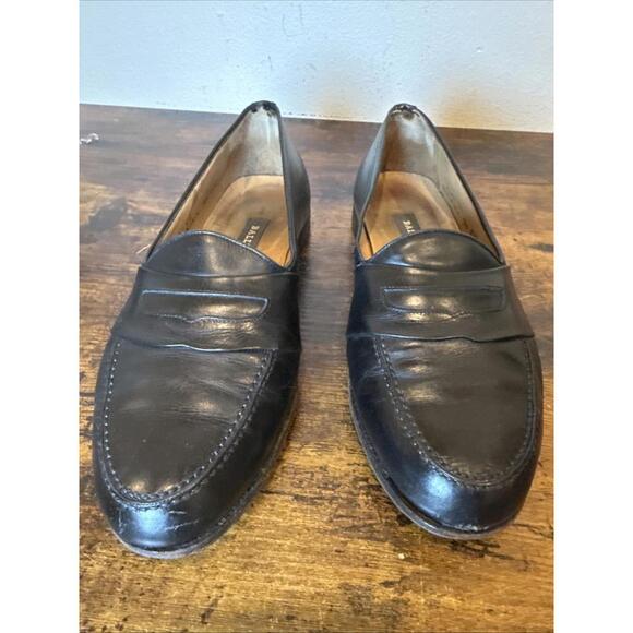 Bally Agro Penny Loafers Black Leather 9.5 EEE Made in Italy Solid Used main image 4